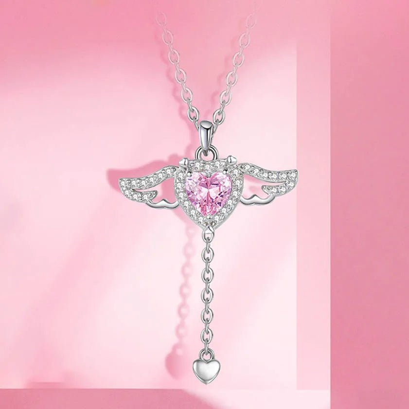 ANGEL HEART Necklace (Pink or White)