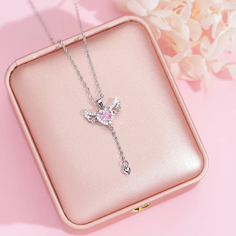 ANGEL HEART Necklace (Pink or White)