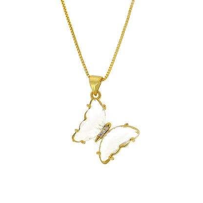 GLASSY BUTTERFLY Gold Necklaces