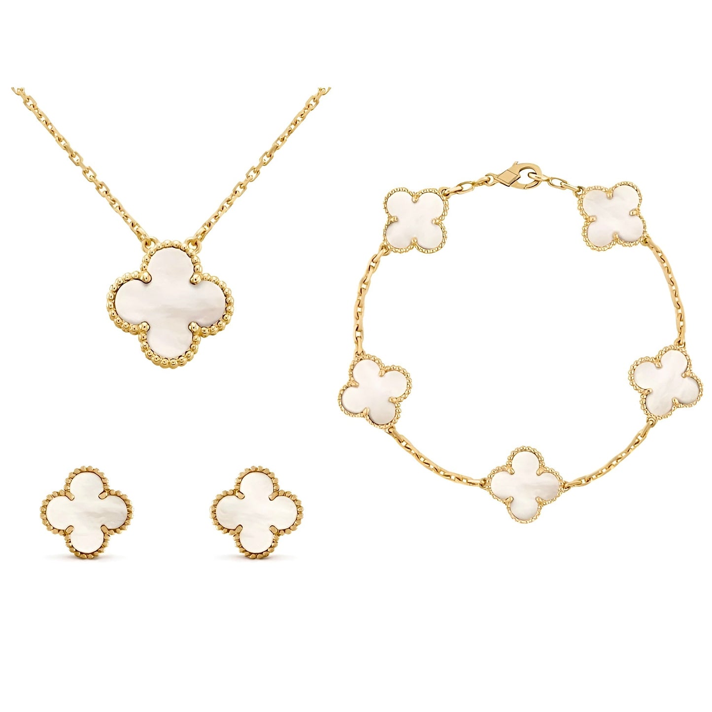 FOUR LEAF CLOVERS 3pcs Set (Silver or Gold)
