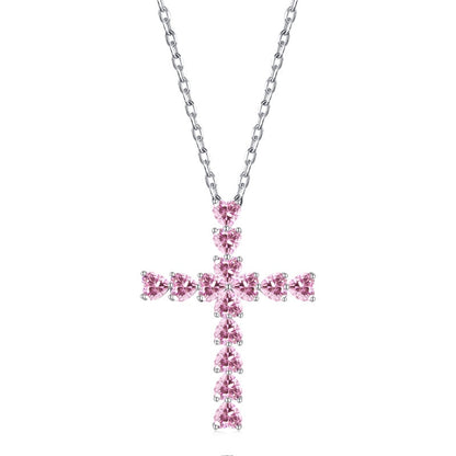 PINK HEARTS CROSS Necklace