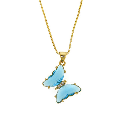 GLASSY BUTTERFLY Gold Necklaces