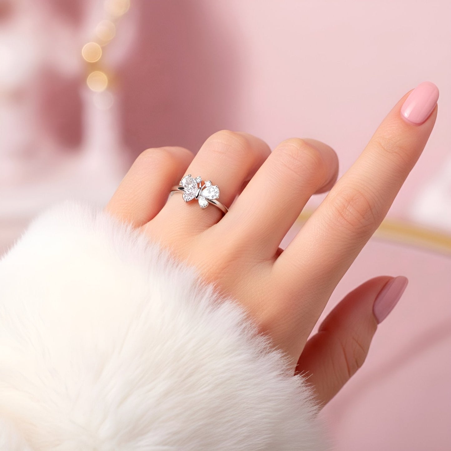 Ring Frozen Butterfly Kiss
