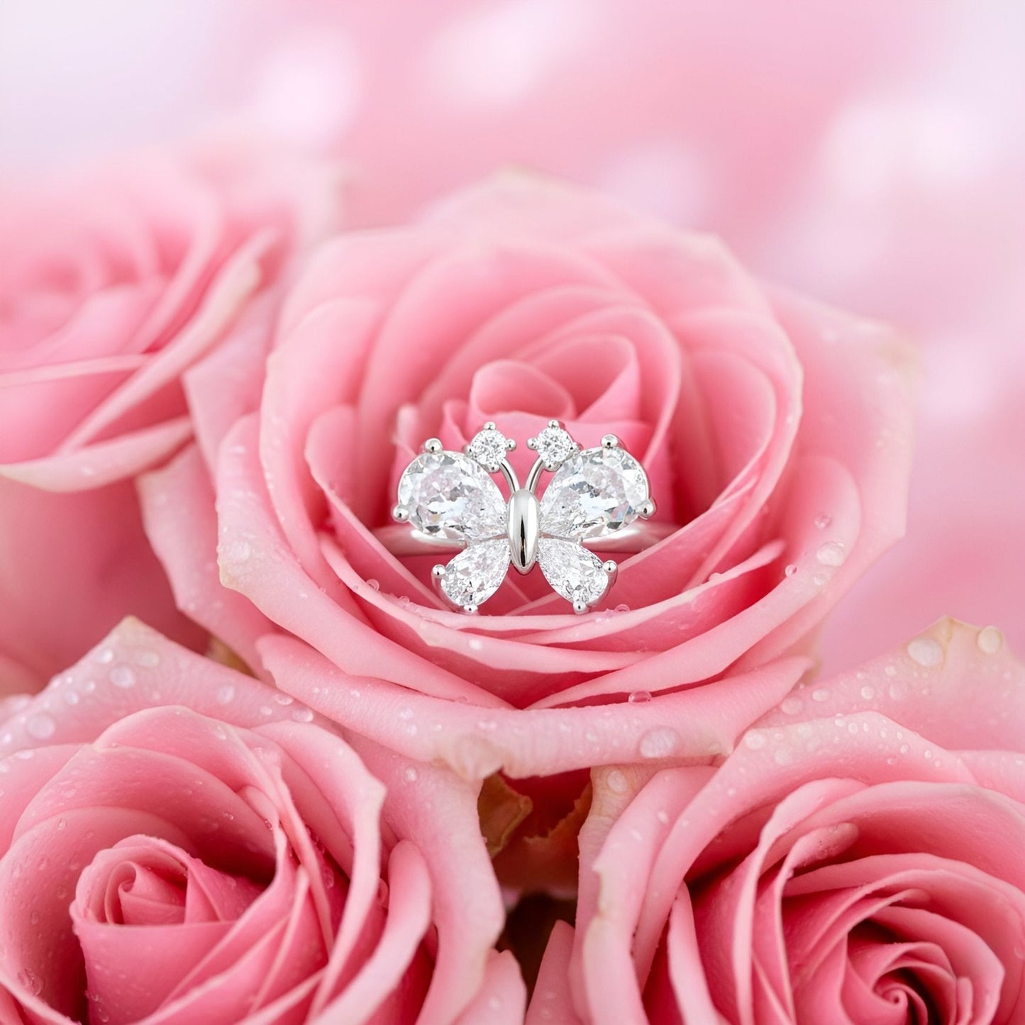 Ring Frozen Butterfly Kiss